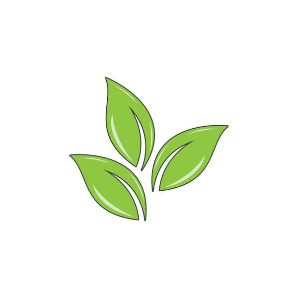 Folha Verde Logotipo Ecologia Elemento Natureza Vetor Ícone —  Vetores de Stock