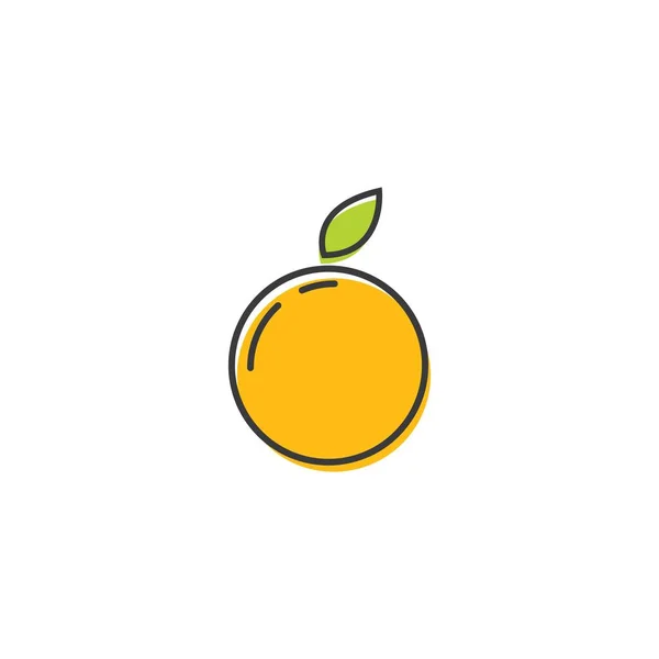 Logo Fruta Naranja Vector Plantilla Ilustración — Archivo Imágenes Vectoriales