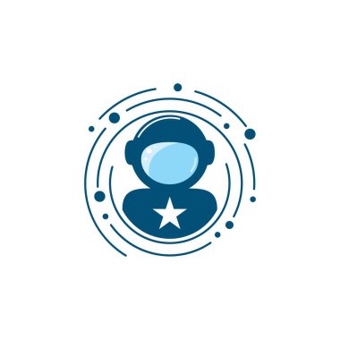 Astronot miğferi logo vektör çizim şablonu