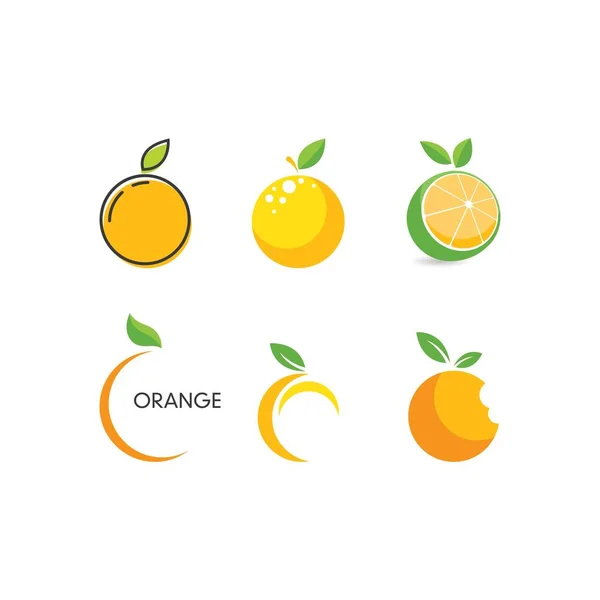 Orange Frugt Logo Vektor Illustration Skabelon – Stock-vektor