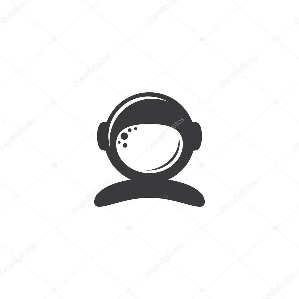 Astronaut helmet logo vector illustration template