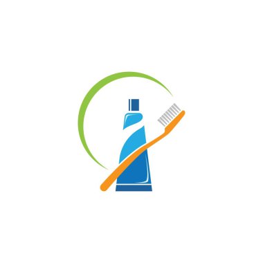 Diş fırçası yapıştırıcısı logo ikonu vektör illüstrasyon vektörü