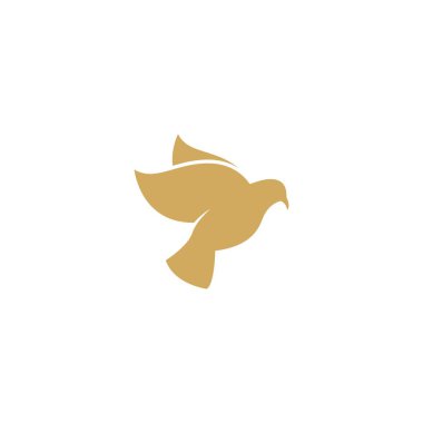 Güvercin kuş logosu Şablon çizimi