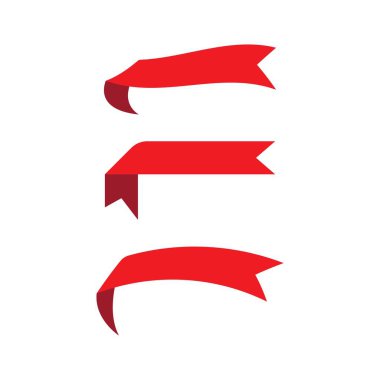 Kurdele flaması düz tasarım vektör şablonu