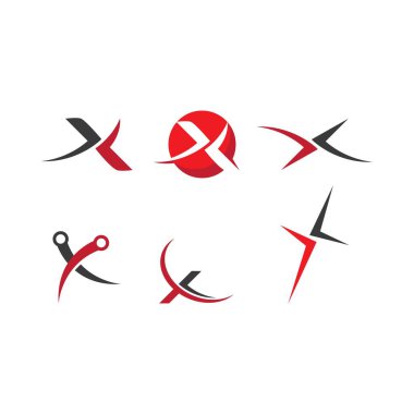 X harfi logo şablon vektör tasarımı