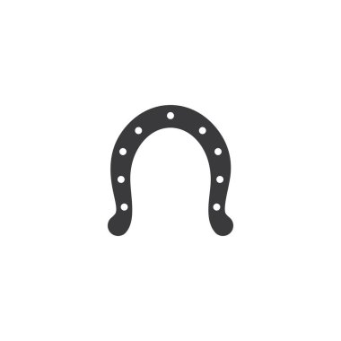 Horseshoe logo simgesi vektör düz tasarım 