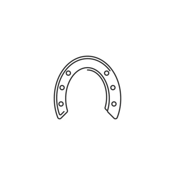 Horseshoe Logotipo Ícone Vetor Design Plano —  Vetores de Stock