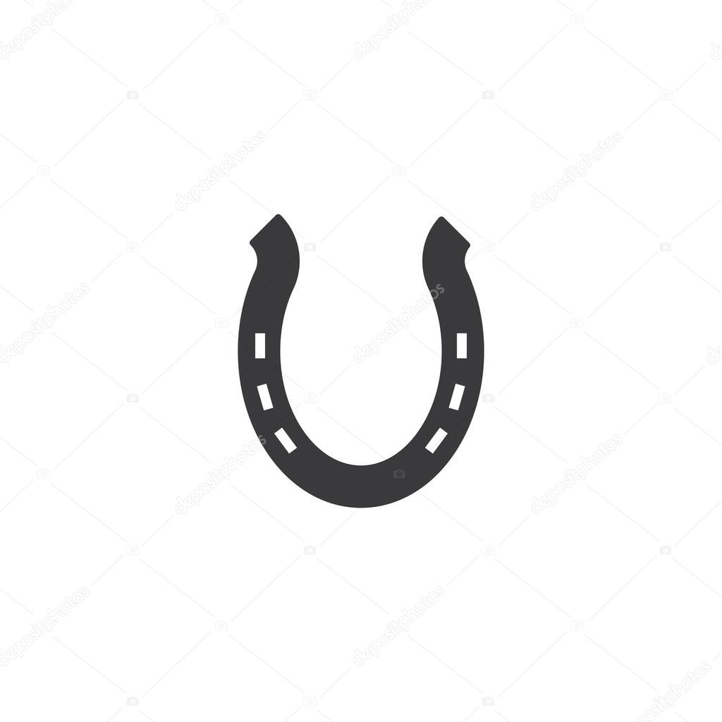 Horseshoe logo icon vector flat design 