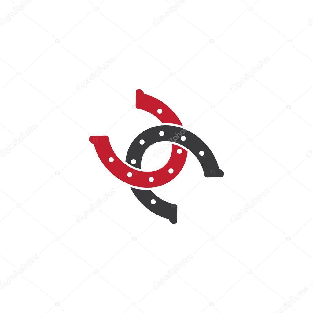 Horseshoe logo icon vector flat design 