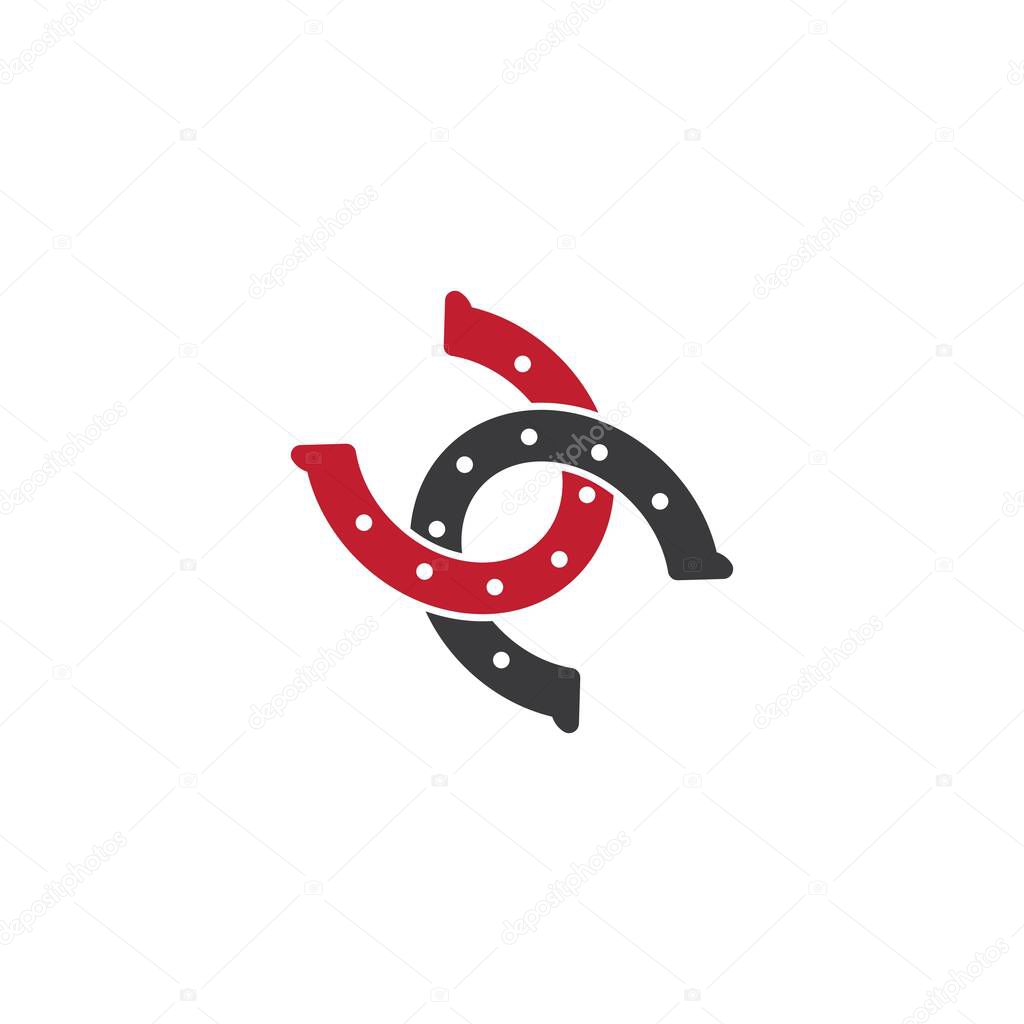 Horseshoe logo icon vector flat design