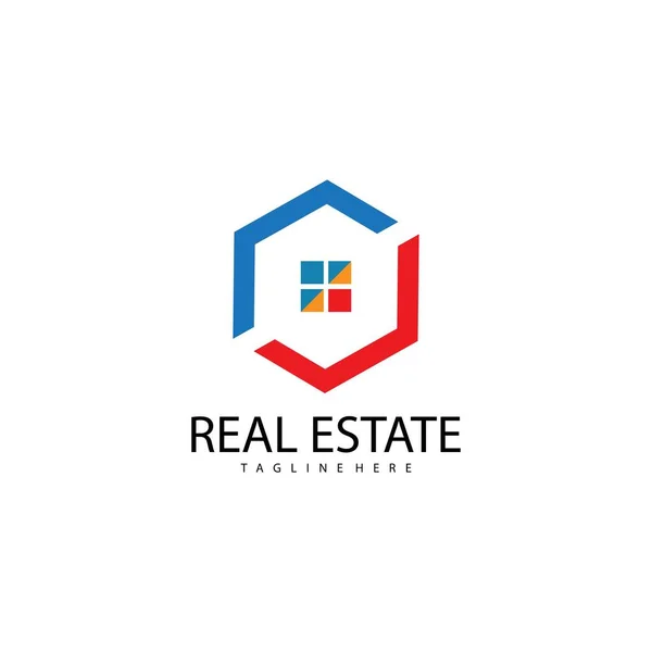 Real Estate Property Construction Logo Design — Stock Vector
