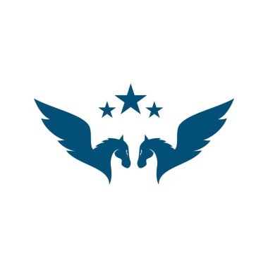 Pegasus logo vektör çizim şablonu