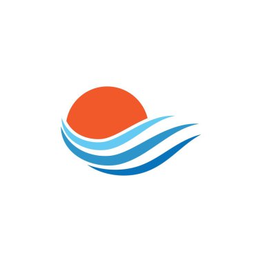 Su dalgası logo tasarım vektör şablonu