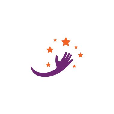 Hand and star logo illustration vector design clipart