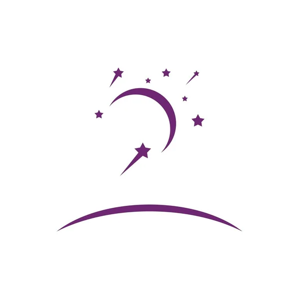 Stern Und Mond Logo Illustration Vektorvorlage — Stockvektor