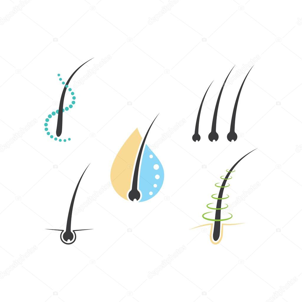 Follicle Hair treatment logo vector icon template