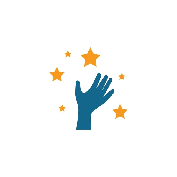 Hand Star Logo Illustration Vector Design — Stock Vector