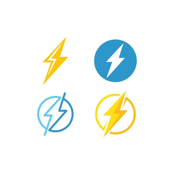 Lightning Logo Sablon Vektor Ikon Illusztráció Tervezés — Stock Vector