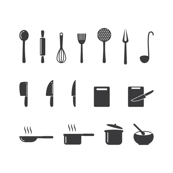 Кухонные Иконки Векторные Плоские Конструкции — стоковый вектор