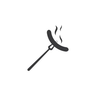 Sosis simgesi ve sembol çizim vektörü tasarımı