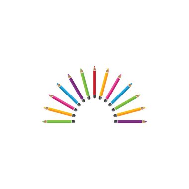 Beyaz arkaplan illüstrasyon vektöründe kalem rengi