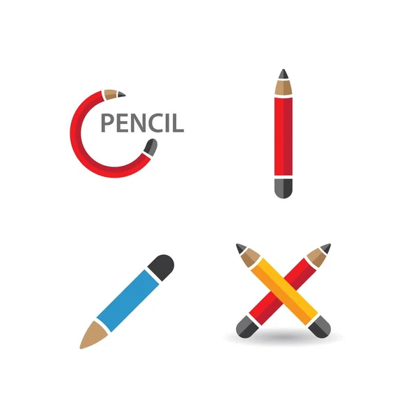 Bleistift Symbol Vorlage Vektor Illustration Design — Stockvektor