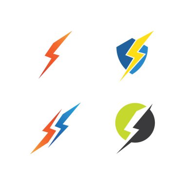 Şimşek sembolü Şablon vektör illüstrasyon tasarımı
