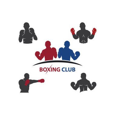 Boks kulübü spor element vektör düz tasarımı