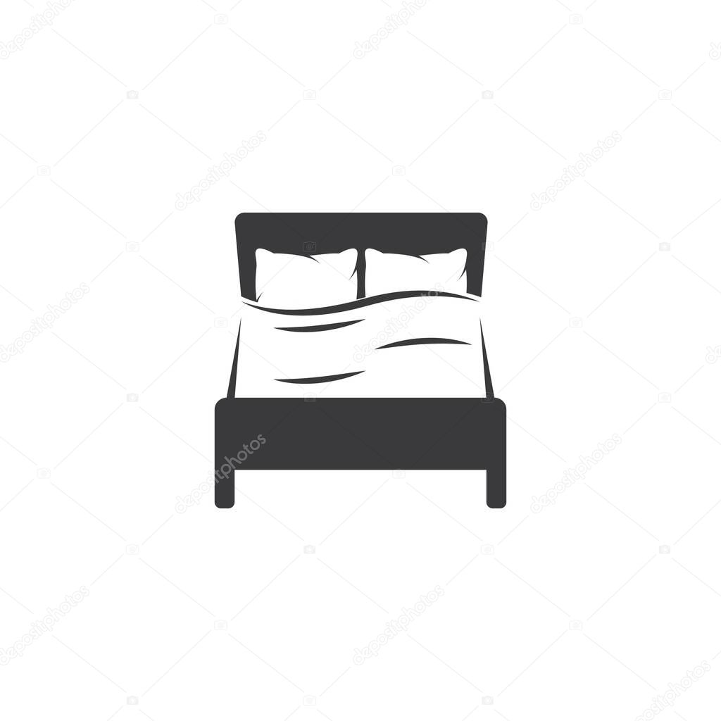 Bed and pillow stock illustration vector design