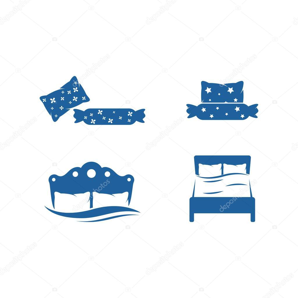Bed and pillow stock illustration vector design