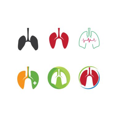 Akciğerler illüstrasyon vektör şablonu tasarımı