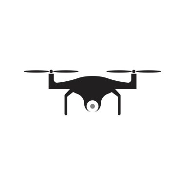 Drone logo vektör düz tasarımı