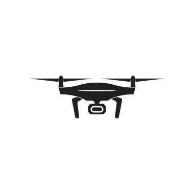 Drone logo vektör düz tasarımı