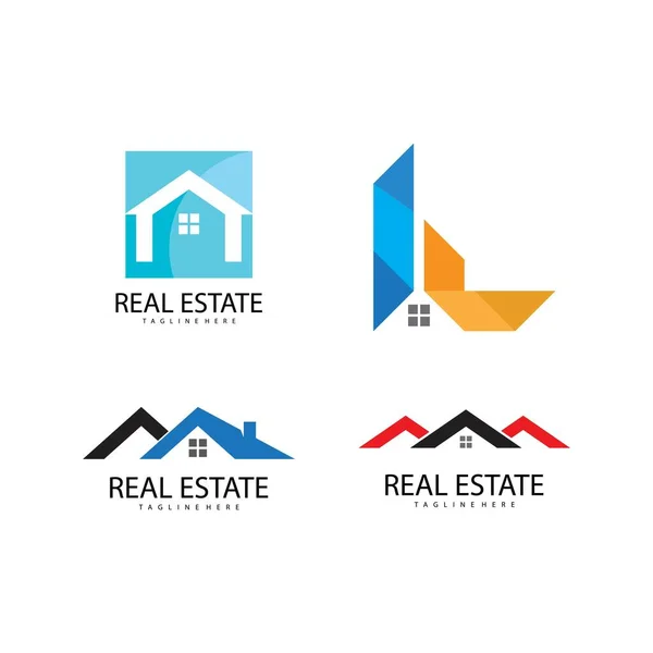 Real Estate Property Construction Logo Design — Stock Vector