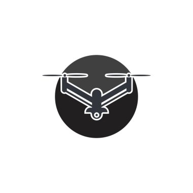 Drone logo vektör düz tasarımı