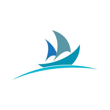 yelkenli logo vektör çizimi 