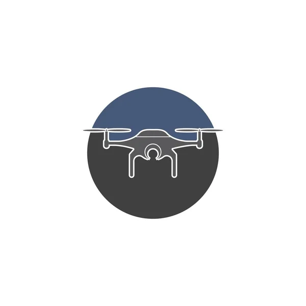 Drone Logo Vettoriale Design Piatto — Vettoriale Stock