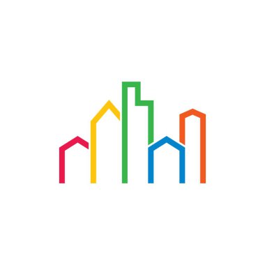 Şehir silueti, şehir silueti vektör illüstrasyonu