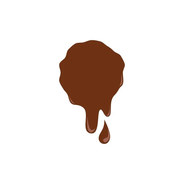 Sweet Chocolate Splash Druppel Witte Achtergrond — Stockvector