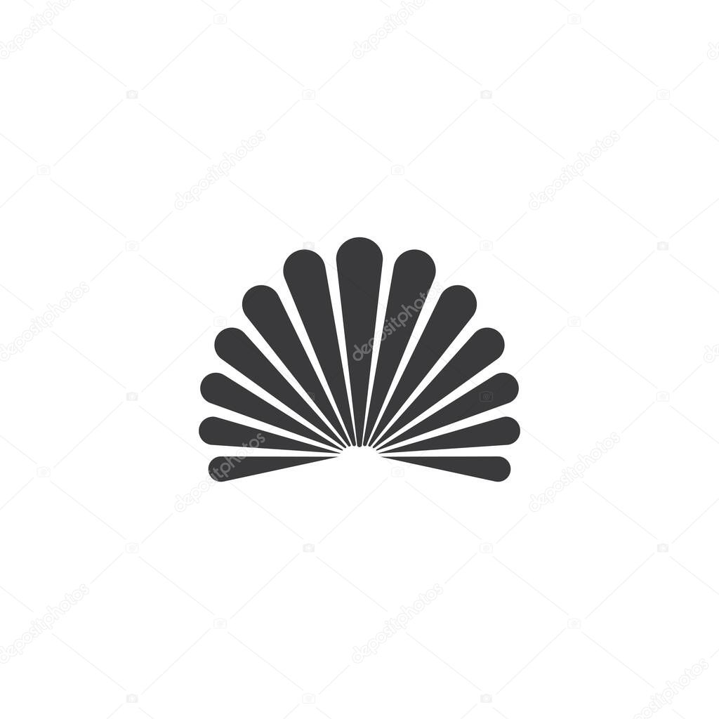 Seashell line vector illustration flat design
