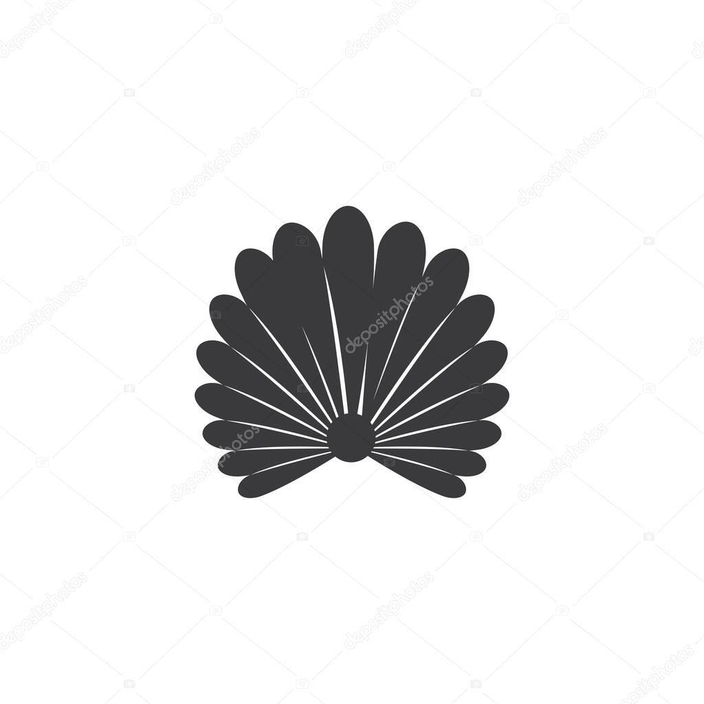 Seashell line vector illustration flat design