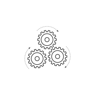 Infographic line çizim vektör tasarımlı dişli