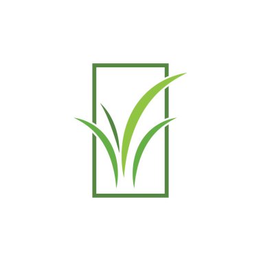 Doğal Çimen ilüstrasyon logo vektör tasarımı