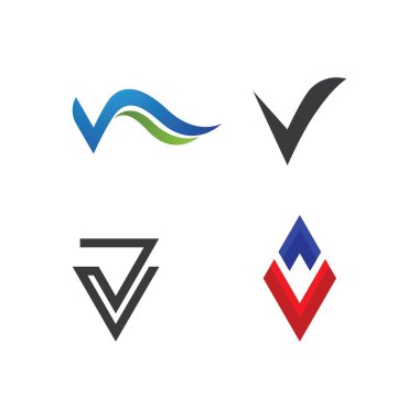 V Harfi logo vektör illüstrasyon tasarımı