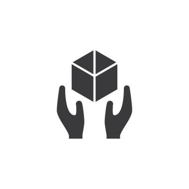 Paket işareti ve sembolik vektör düz tasarımı