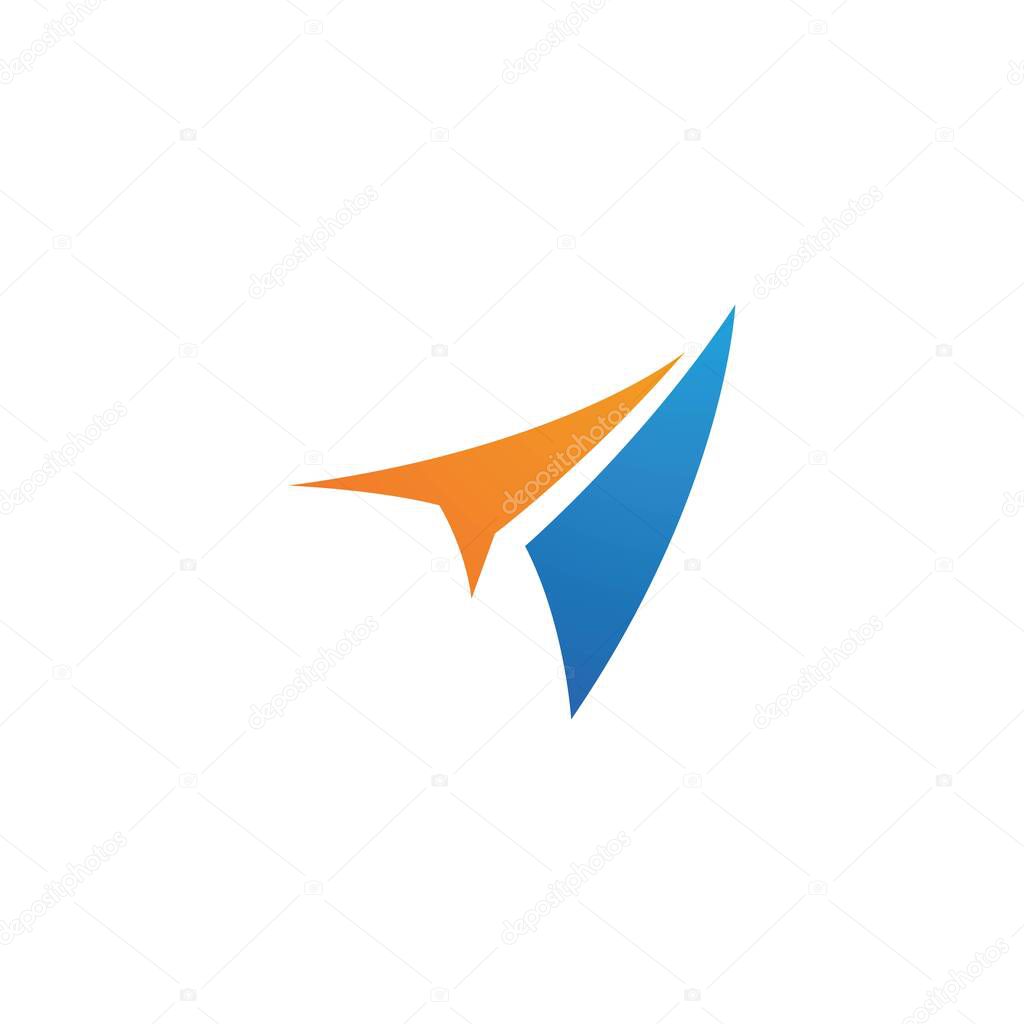 Paper plane logo vector illustration template