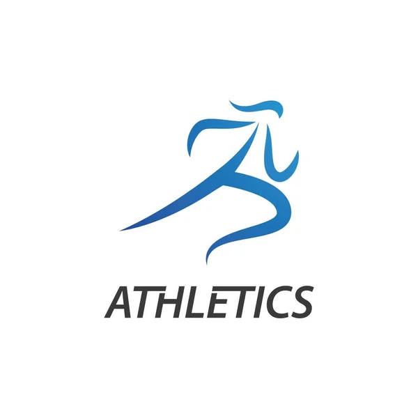 Logo Sportif Exécutant Des Personnes Illustration Vectorielle Design — Image vectorielle
