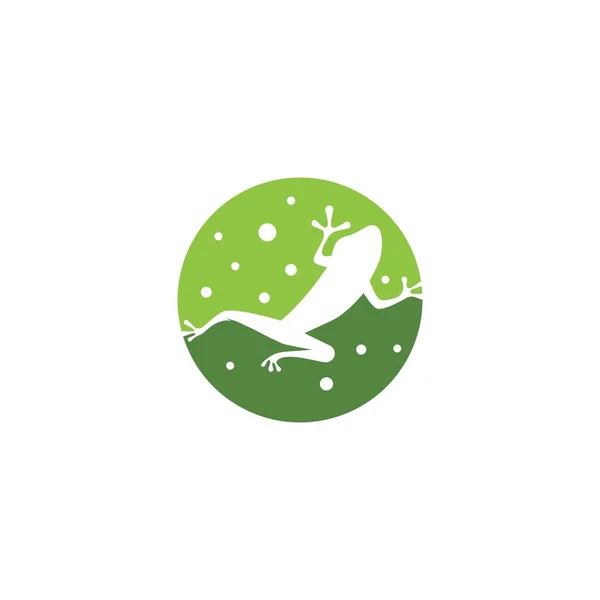 Ilustración Rana Verde Logo Vector Plantilla — Vector de stock