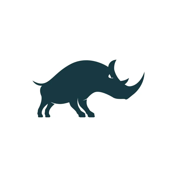 Дизайн Силуэта Логотипа Носорога — стоковый вектор
