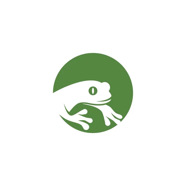 Ilustración Rana Verde Logo Vector Plantilla — Vector de stock